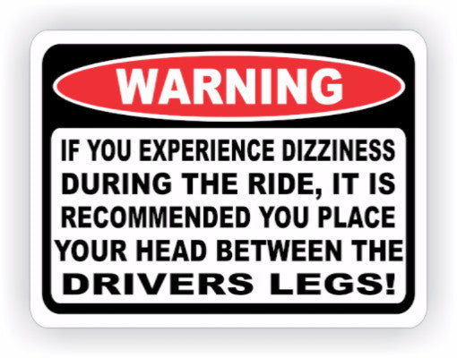 Driving Warning Decal