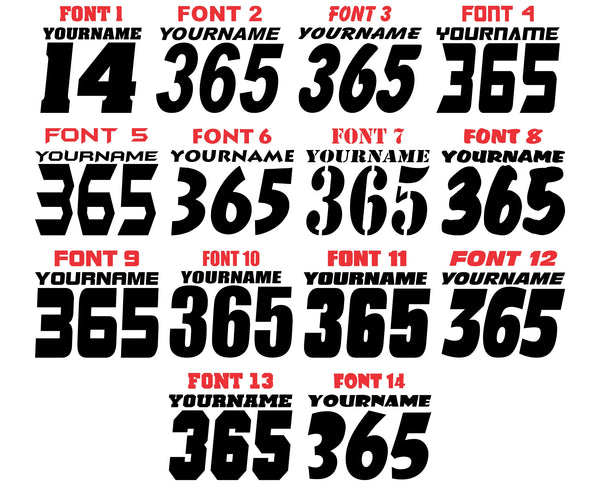 Single Color Race Number Decals With Name