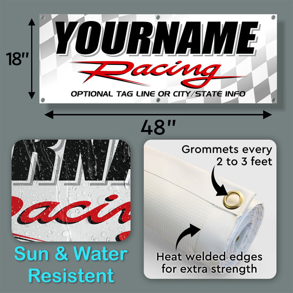 Race Team Banner | Custom with your Text and Color