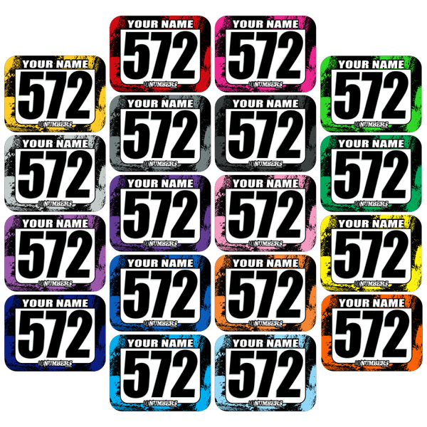 Race Numbers with Name -Splash O'Color Design- - MxNumbers