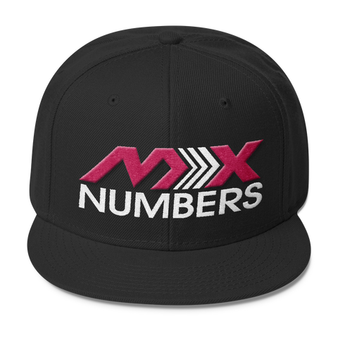 MxNumbers Snapback Hat with Gray Undervisor- Pink with White Arrow Logo - MxNumbers