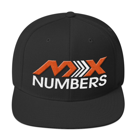 MxNumbers Snapback Hat with Green Undervisor- Orange with White Arrow Logo - MxNumbers