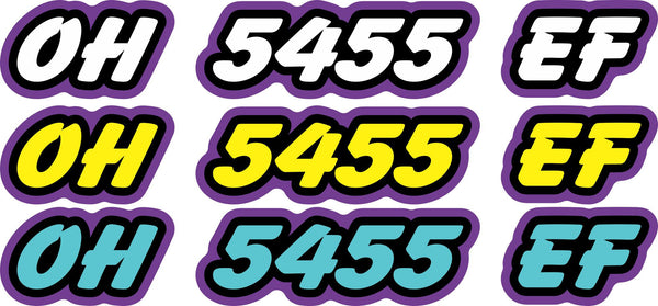 MxNumbers- Dirtbike, ATV & Kart Vinyl Race Number Graphics