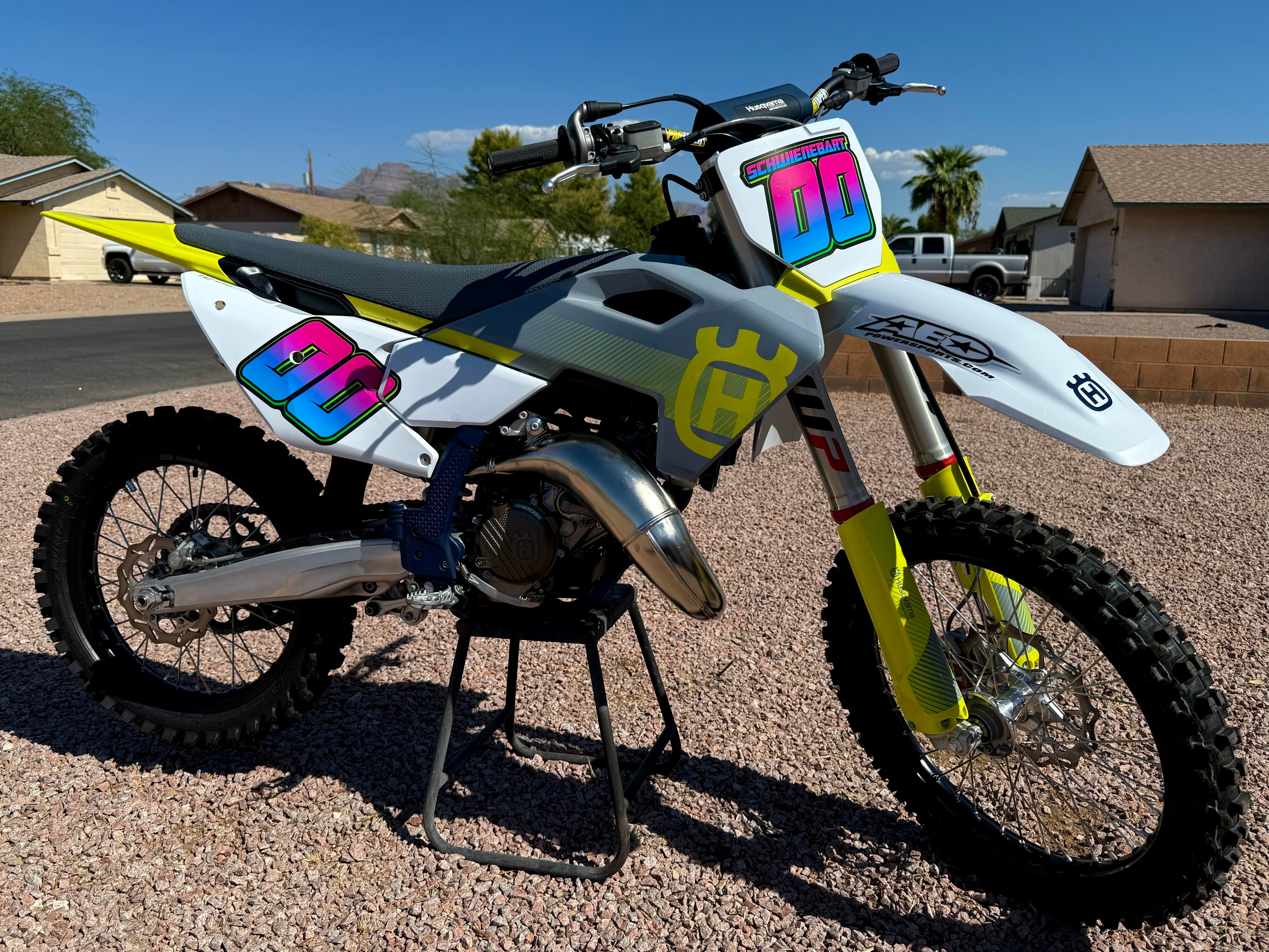 Multicolored Race Number Decals with Name - 6s Design -