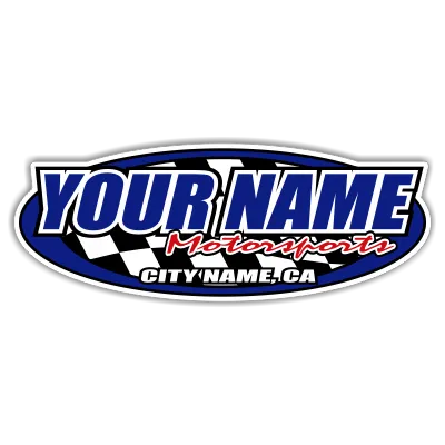 Custom Your Team Name Motorsports Oval Decals/Stickers -Trailer 6" 8" 12" 18" 28" 36" 48"