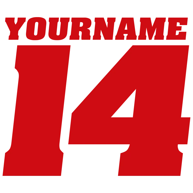 Single Color Race Number Decals With Name