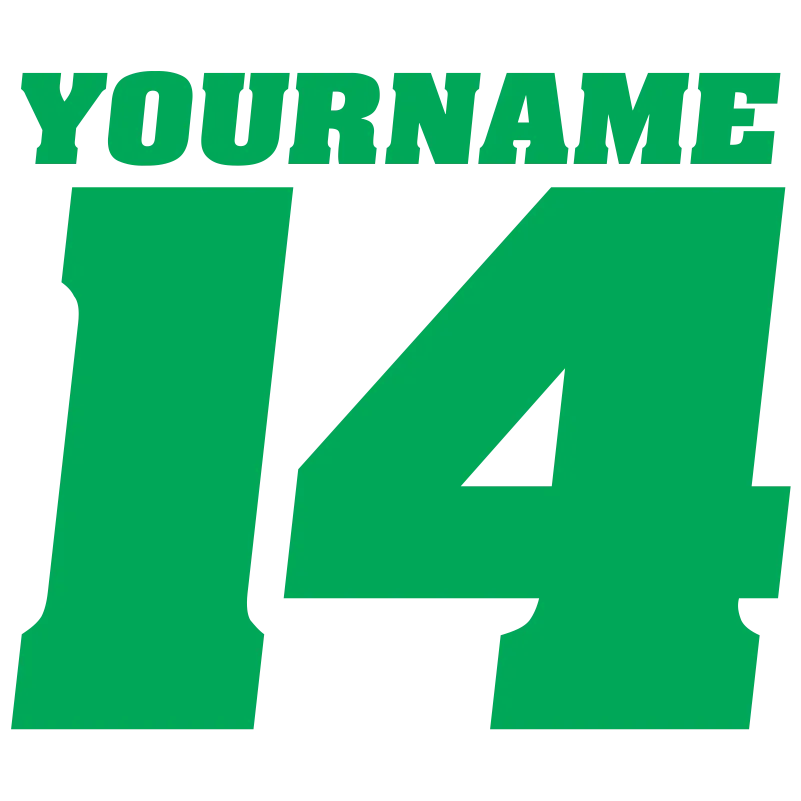 Single Color Race Number Decals With Name