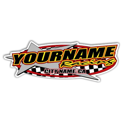 Custom Your Team Name Racing with Star Design Decals/Stickers -Trailer 6" 8" 12" 18" 28" 36" 48"