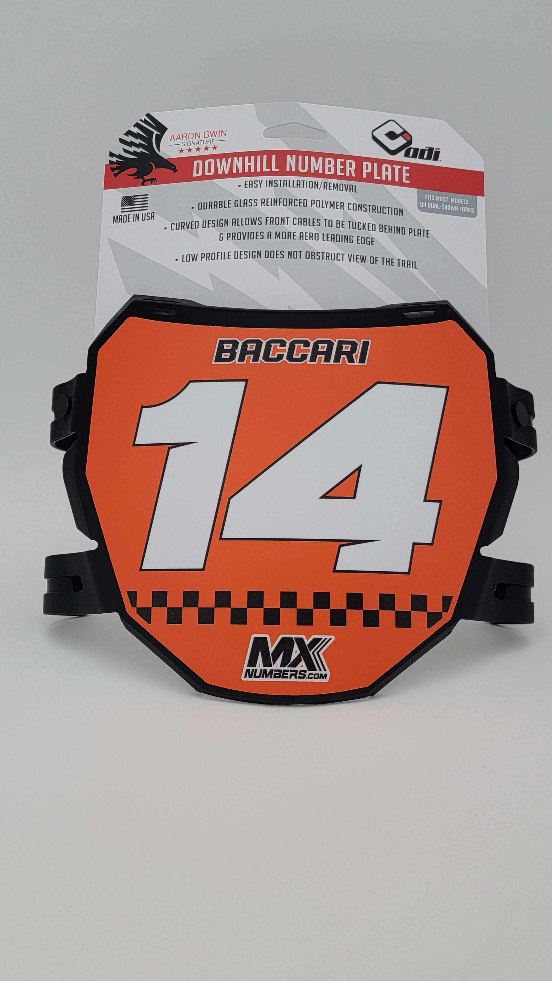 Custom ODI Downhill Plate Decal -Checkered Design