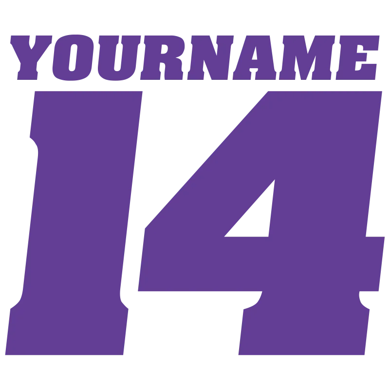 Single Color Race Number Decals With Name