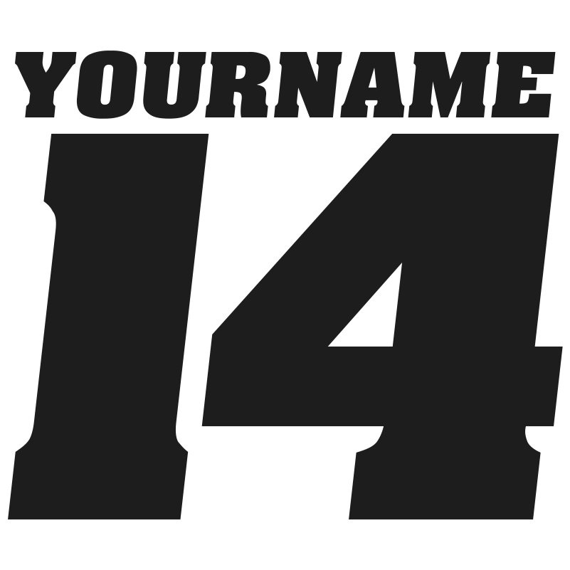 Single Color Race Number Decals With Name