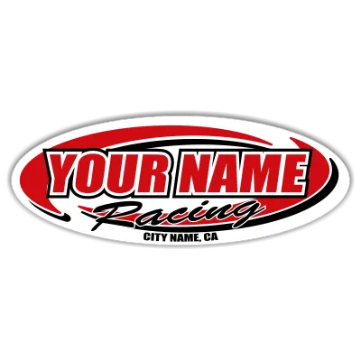Custom Your Team Name Racing Oval Decals/Stickers -Trailer 6" 8" 12" 18" 28" 36" 48"