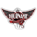 Custom Your Name Racing Trailer Decals with Wings and Crown