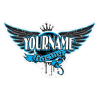 Custom Your Name Racing Trailer Decals with Wings and Crown
