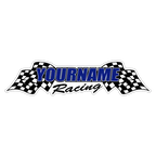 Custom Your Name Racing with Flags Trailer Decals/Stickers - 6" 8" 12" 18" 28" 36" 48" 72" 115"