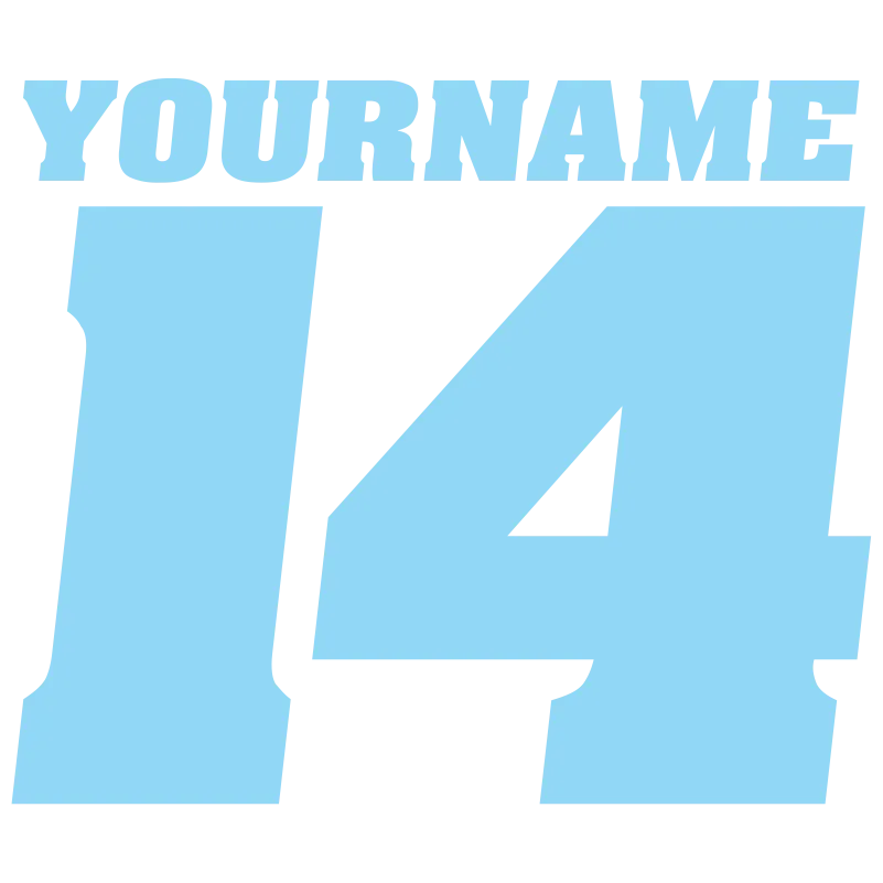 Single Color Race Number Decals With Name