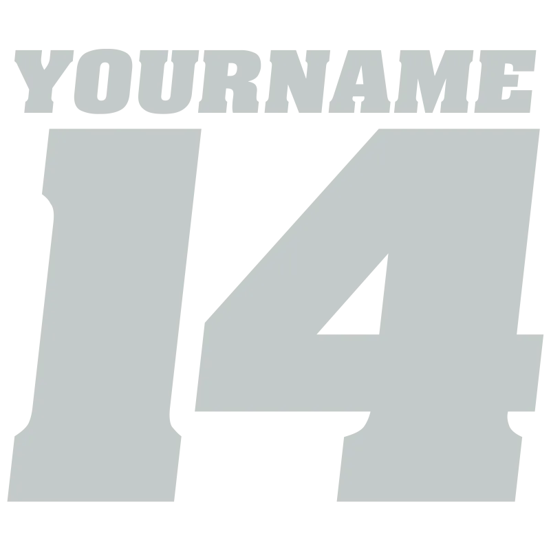 Single Color Race Number Decals With Name