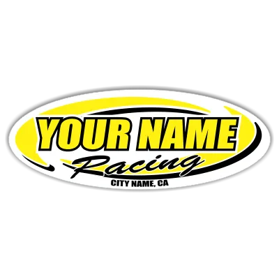 Custom Your Team Name Racing Oval Decals/Stickers -Trailer 6" 8" 12" 18" 28" 36" 48"