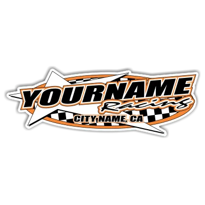 Custom Your Team Name Racing with Star Design Decals/Stickers -Trailer 6" 8" 12" 18" 28" 36" 48"