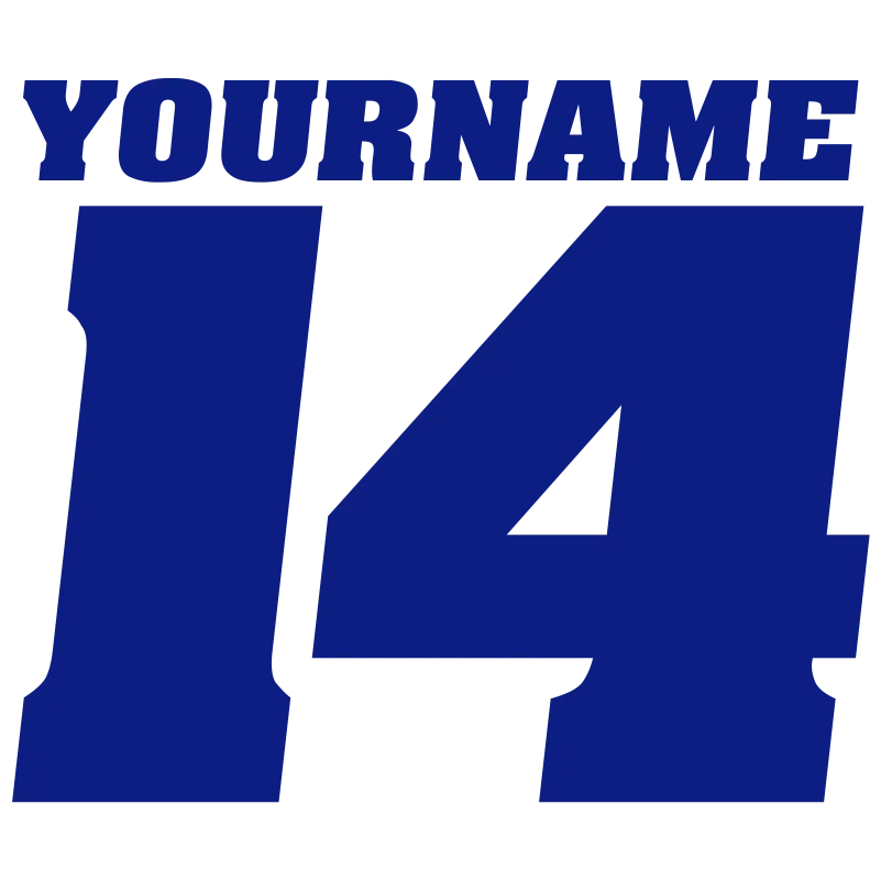 Single Color Race Number Decals With Name