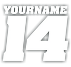 Single Color Race Number Decals With Name