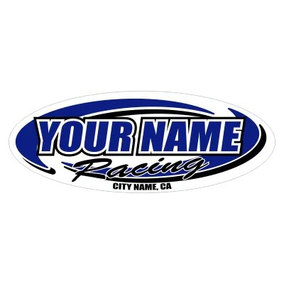 Custom Your Team Name Racing Oval Decals/Stickers -Trailer 6" 8" 12" 18" 28" 36" 48"