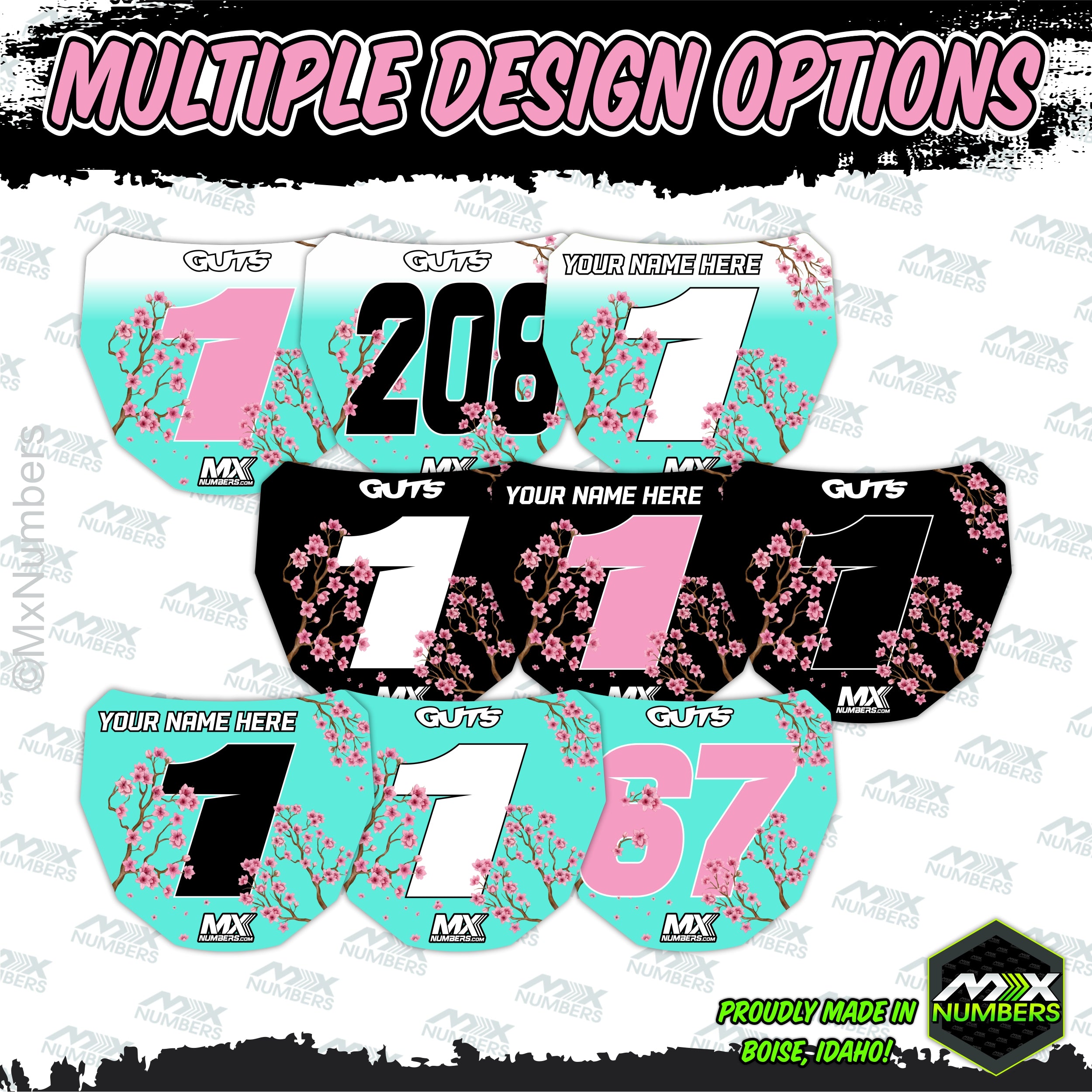 ODI Plate Decal Uncanned Energy Series - Sakura Cherry Blossom Design