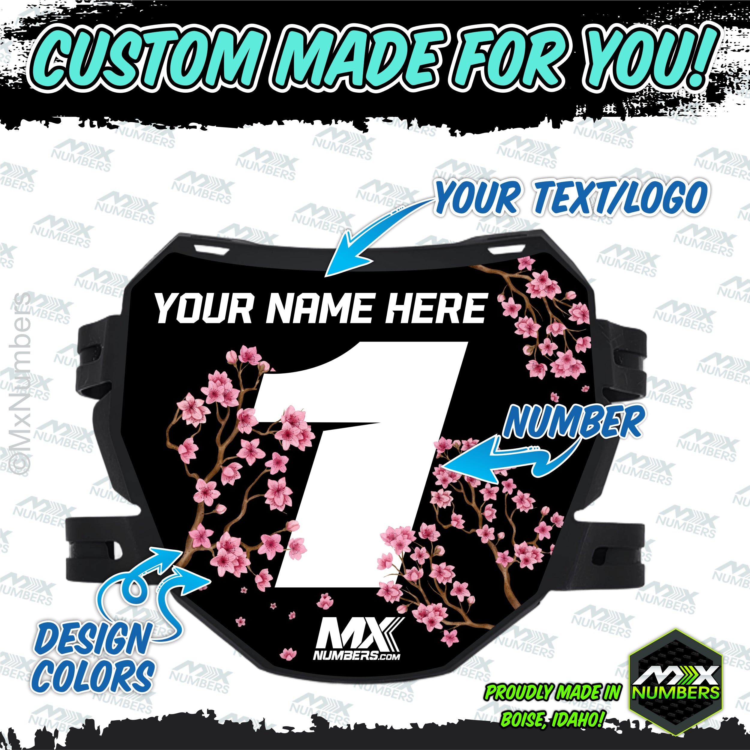 ODI Plate Decal Uncanned Energy Series - Sakura Cherry Blossom Design