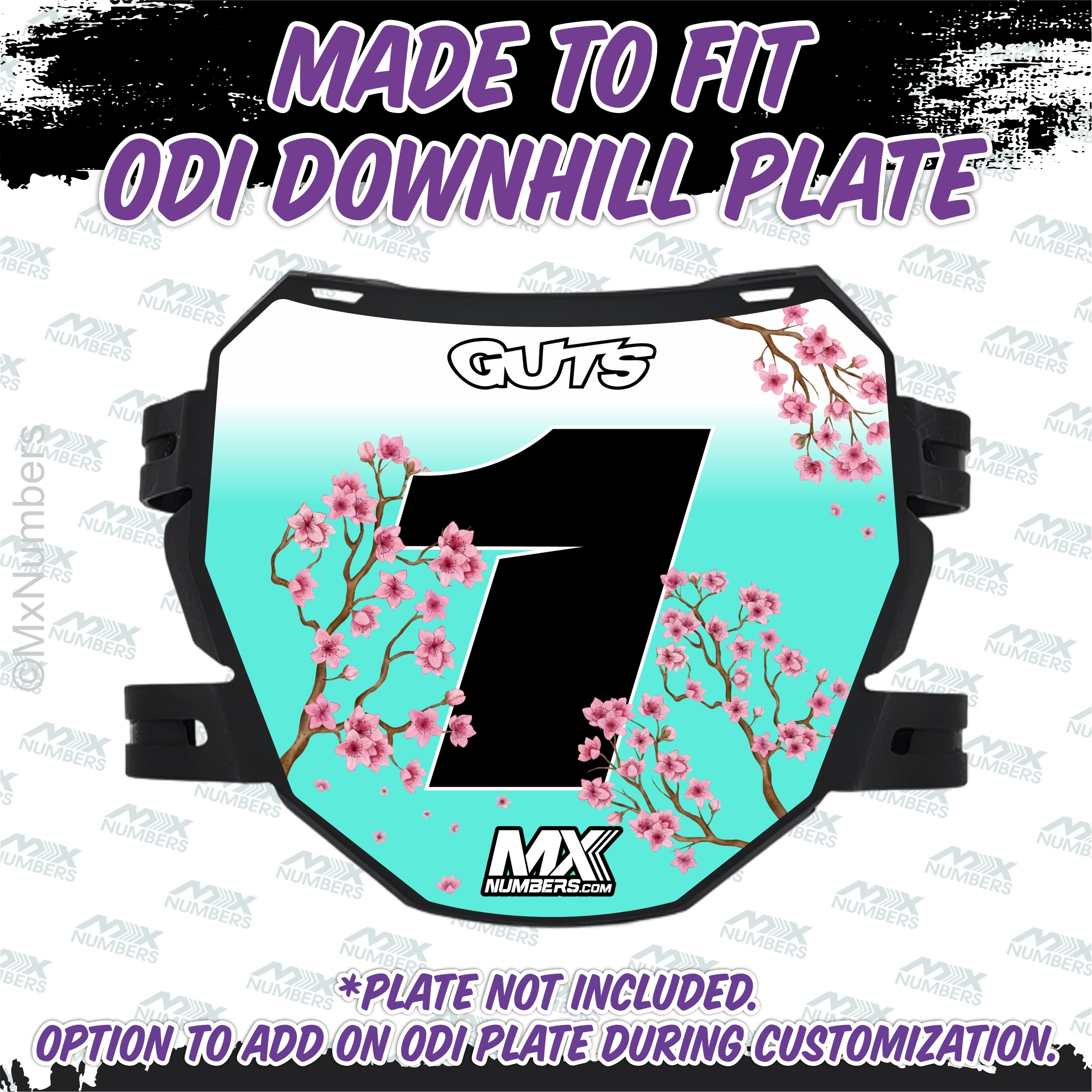 ODI Plate Decal Uncanned Energy Series - Sakura Cherry Blossom Design