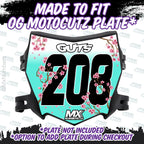 Motocutz Plate Decal Uncanned Energy Series - Sakura Cherry Blossom Design