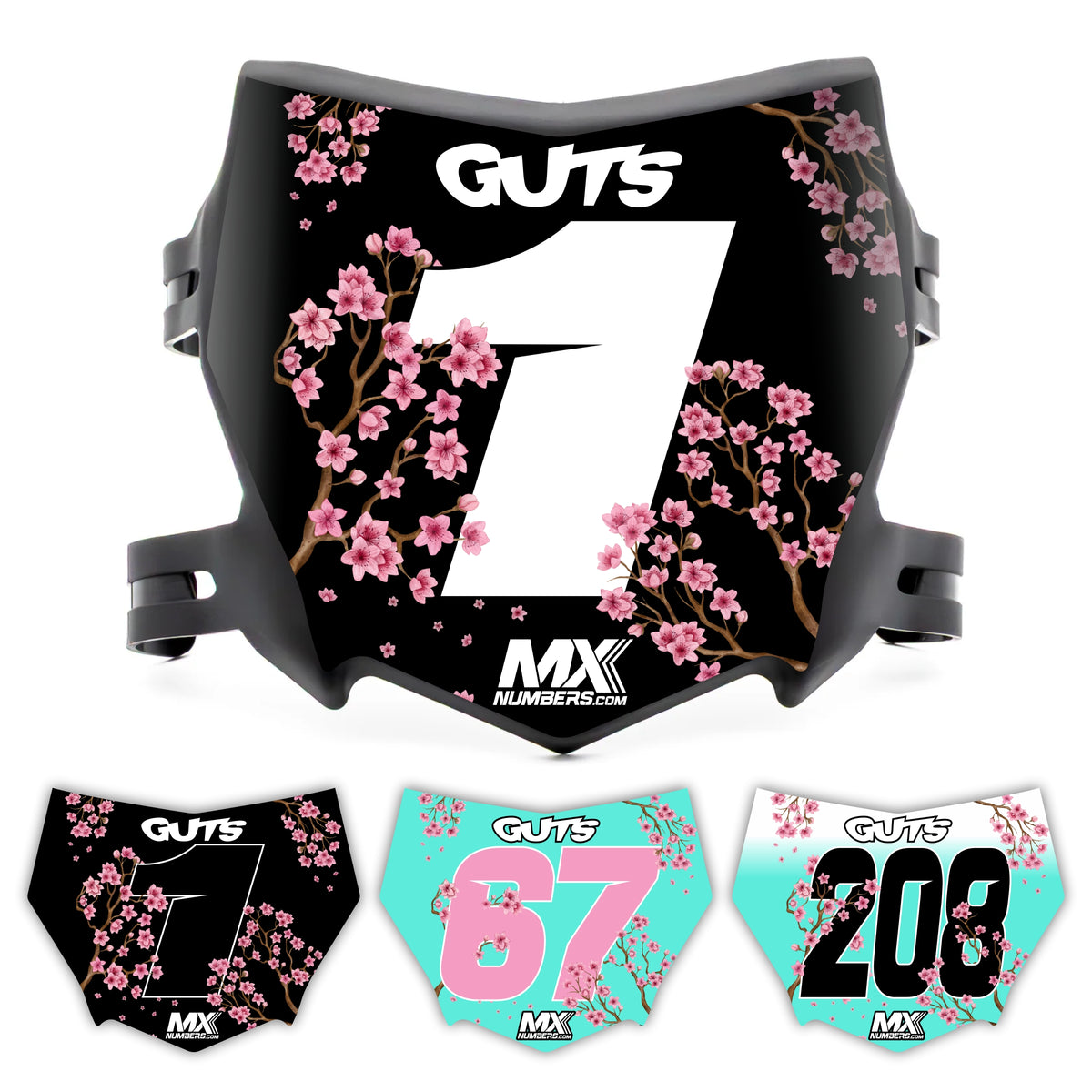 Motocutz Plate Decal Uncanned Energy Series - Sakura Cherry Blossom Design