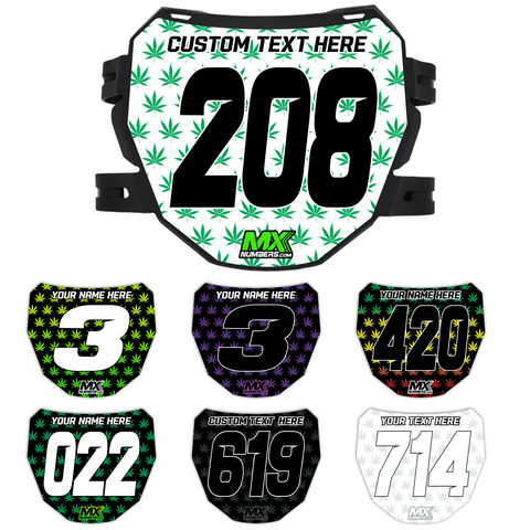 Marijuana Leaf Print Custom ODI Downhill Plate Decal