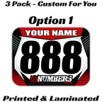 ProStyle Design Rectangle Race Number Graphics with Name