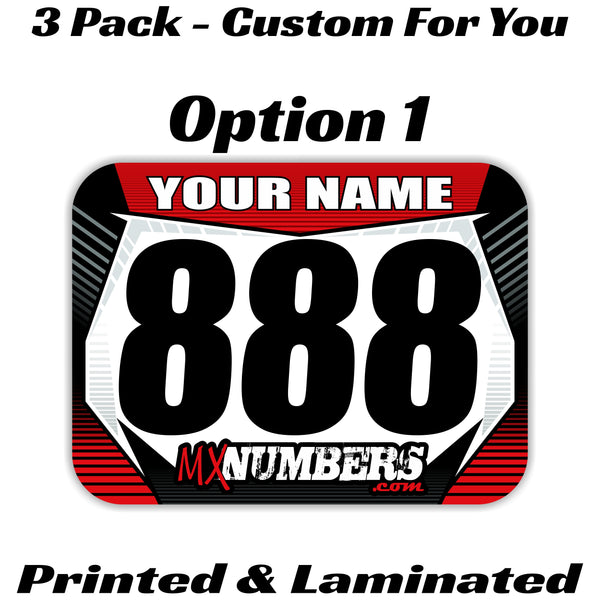 Race Numbers with Name - Pro Style