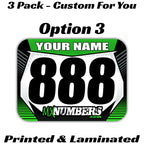 ProStyle Design Rectangle Race Number Graphics with Name