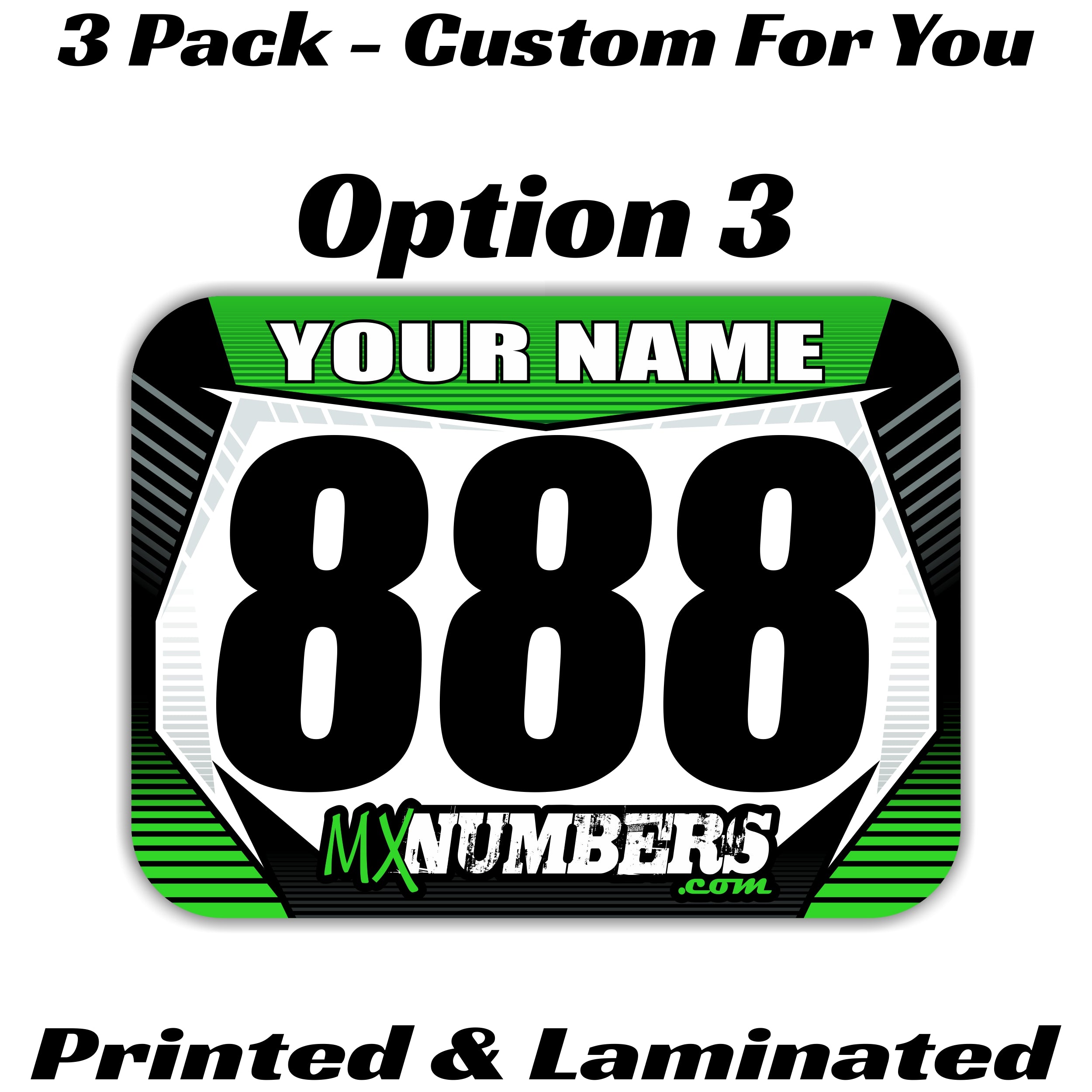 ProStyle Design Rectangle Race Number Graphics with Name