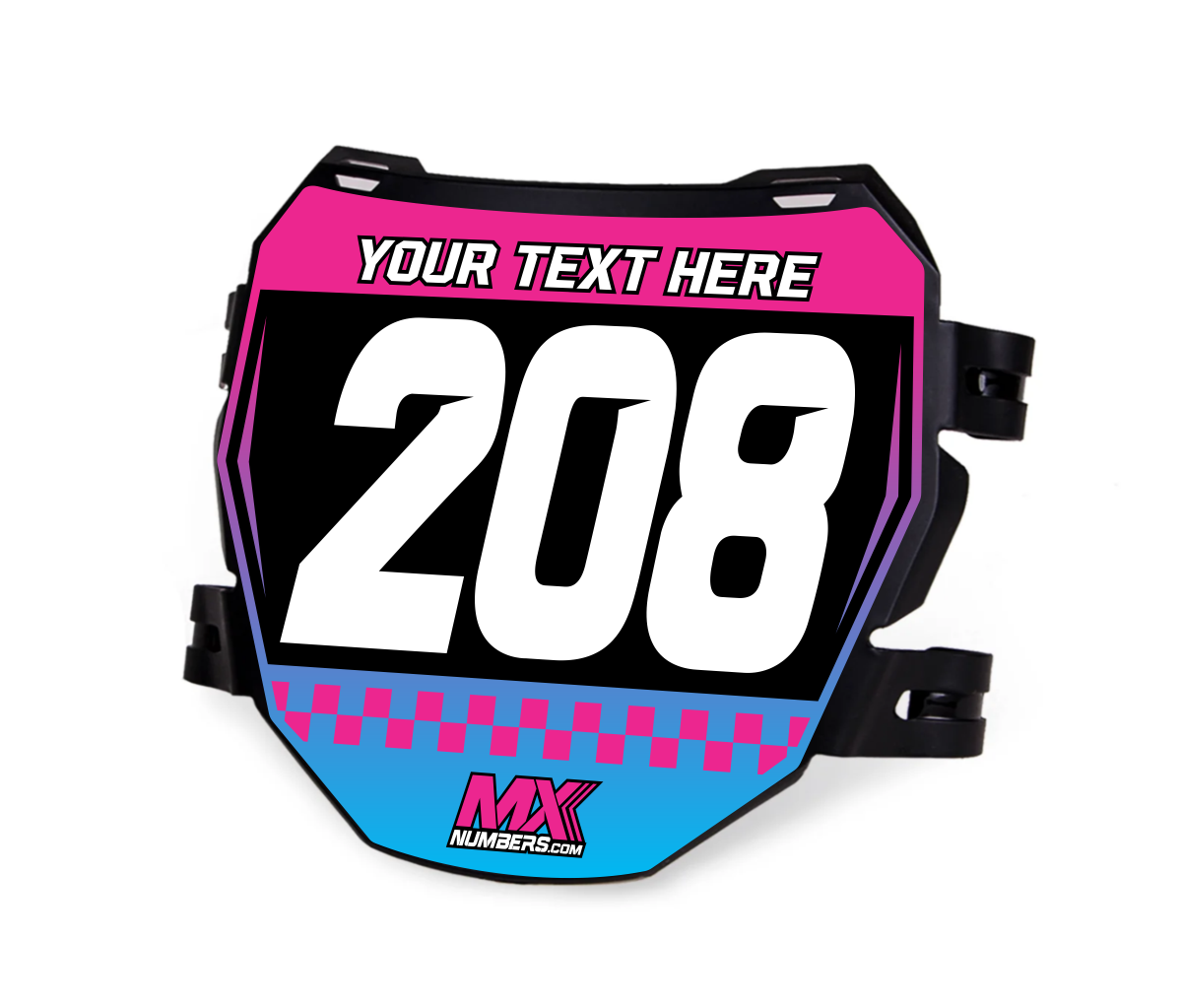 Custom ODI Downhill Plate Decal -Checkered Design