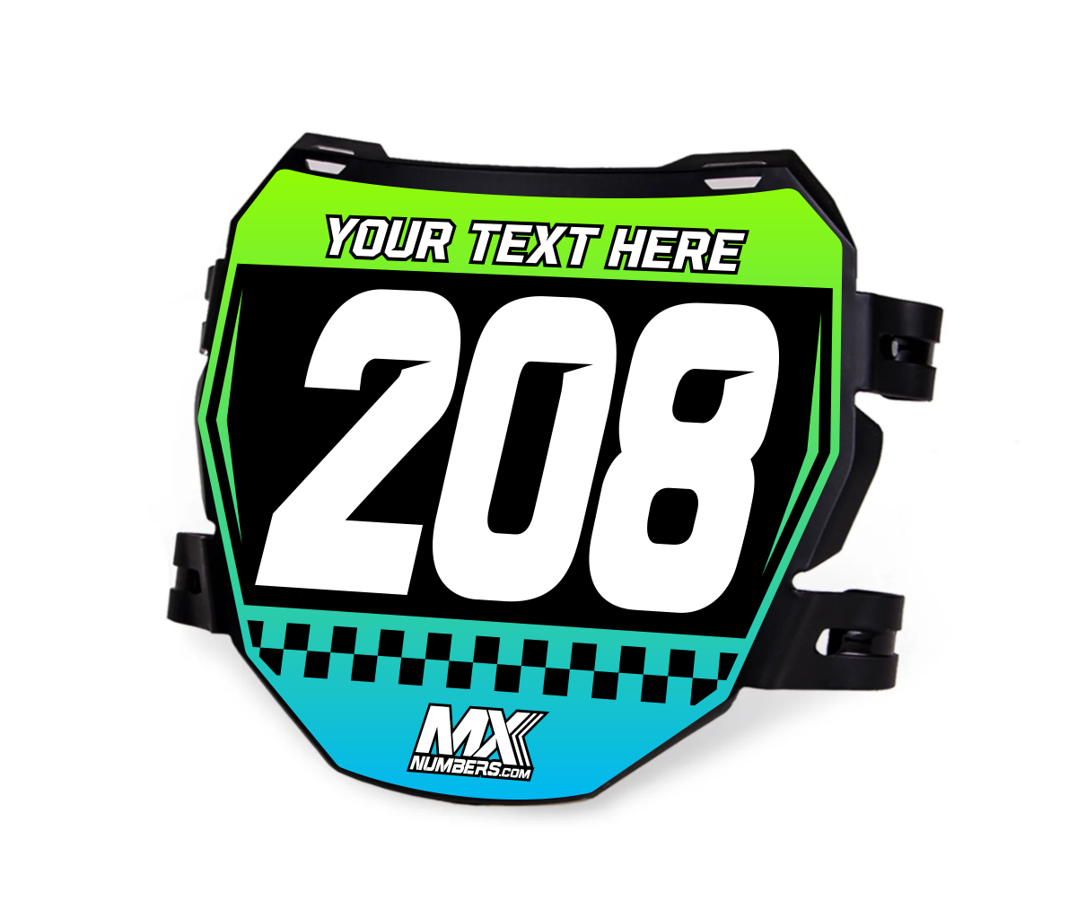 Custom ODI Downhill Plate Decal -Checkered Design