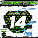 Marijuana Leaf Print Custom ODI Downhill Plate Decal