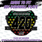 Marijuana Leaf Print Custom ODI Downhill Plate Decal