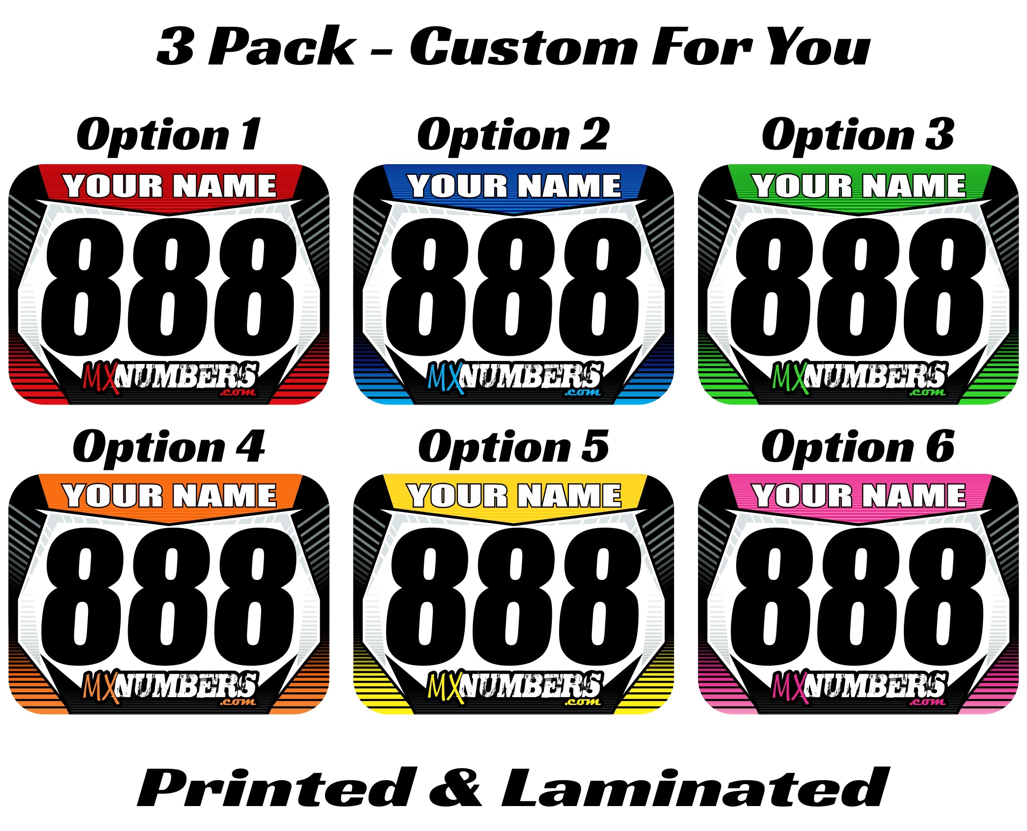 ProStyle Design Rectangle Race Number Graphics with Name