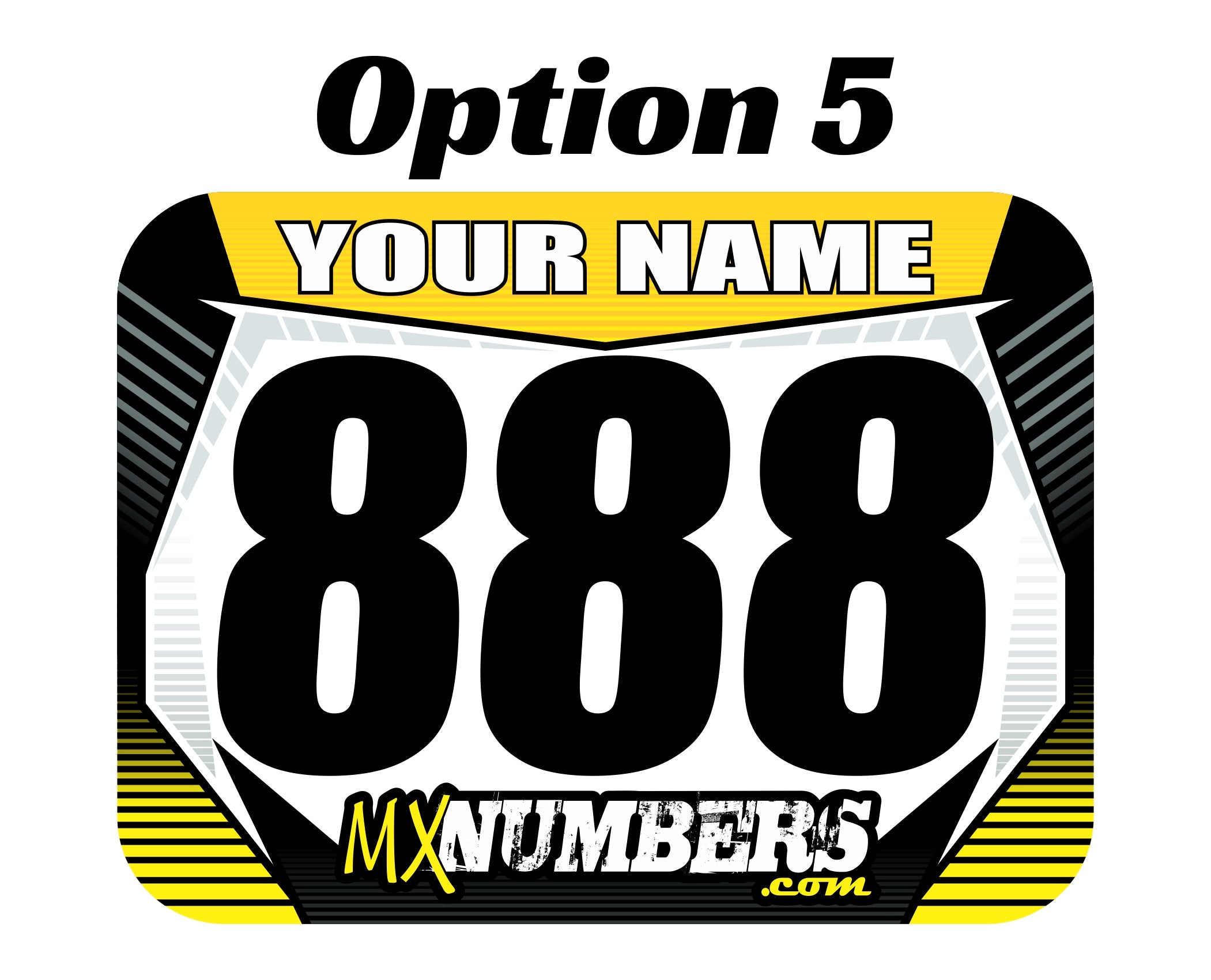 ProStyle Design Rectangle Race Number Graphics with Name