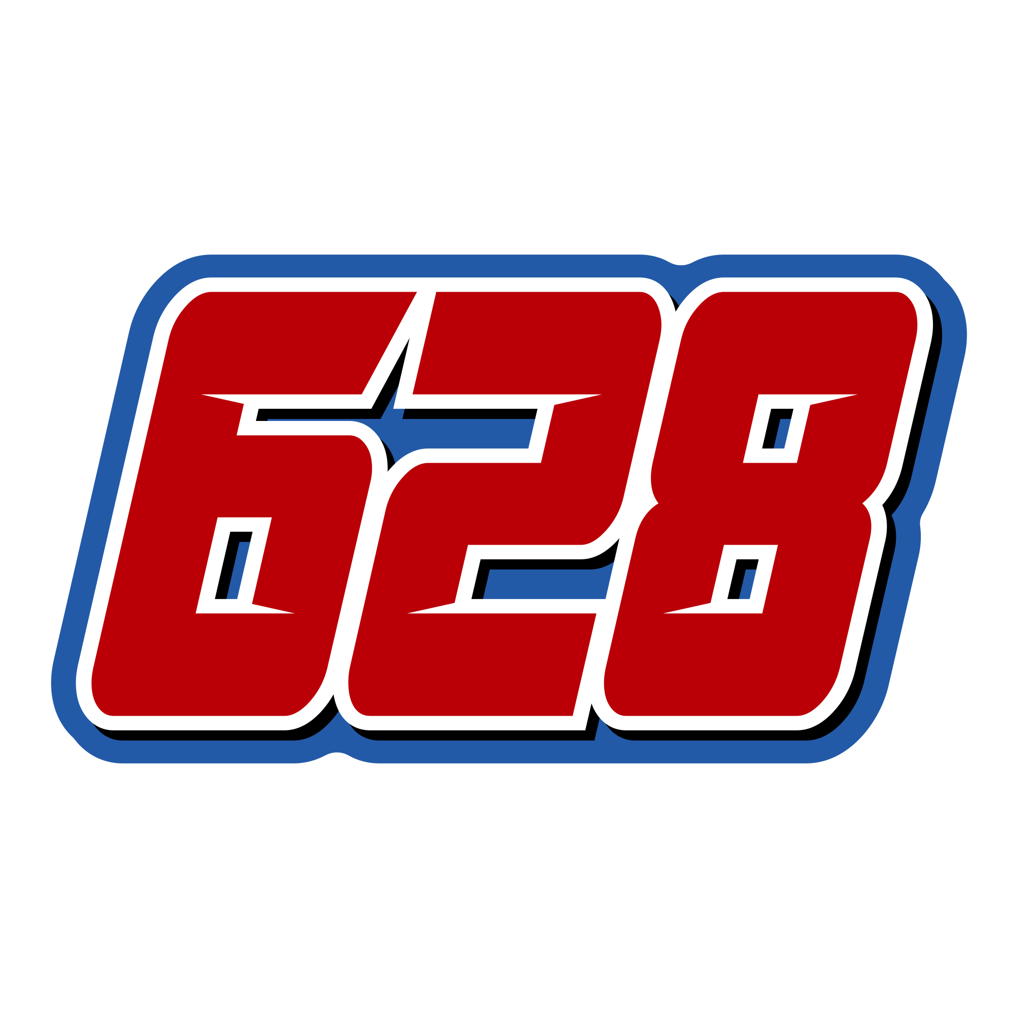 Multicolored Race Number Decal Graphics - 6s Design -