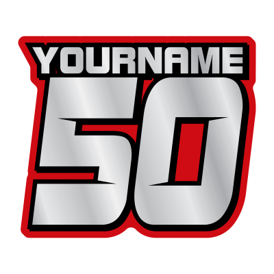 Multicolored Race Numbers with Name -Printed & Laminated- Drop Shadow Design - MxNumbers