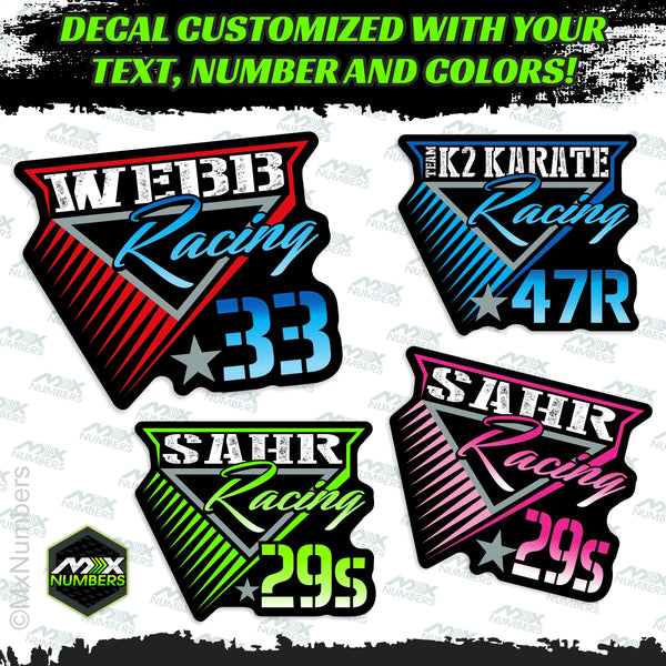 Custom Your Name Racing Decals with Race Number – MxNumbers