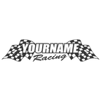 Custom Your Name Racing Decal for Trailer with Flag Graphic -Single Color
