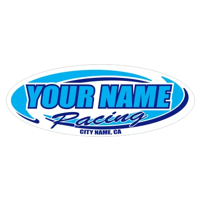 Custom Your Team Name Racing Oval Decals/Stickers -Trailer 6" 8" 12" 18" 28" 36" 48"