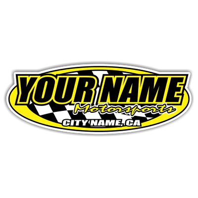 Custom Your Team Name Motorsports Oval Decals/Stickers -Trailer 6" 8" 12" 18" 28" 36" 48"