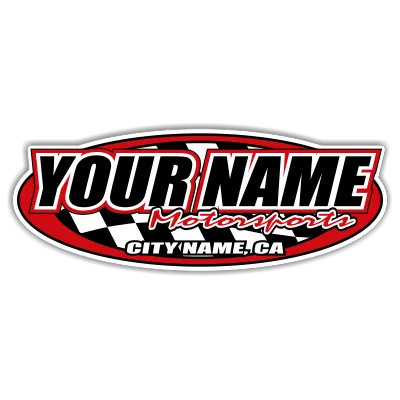 Custom Your Team Name Motorsports Oval Decals/Stickers -Trailer 6" 8" 12" 18" 28" 36" 48"
