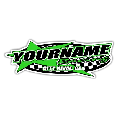 Custom Your Team Name Racing with Star Design Decals/Stickers -Trailer 6" 8" 12" 18" 28" 36" 48"